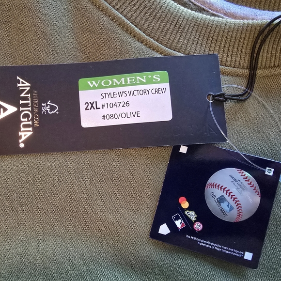 TEXAS Rangers Olive Green Crewneck Sweatshirt - Picture 3 of 5